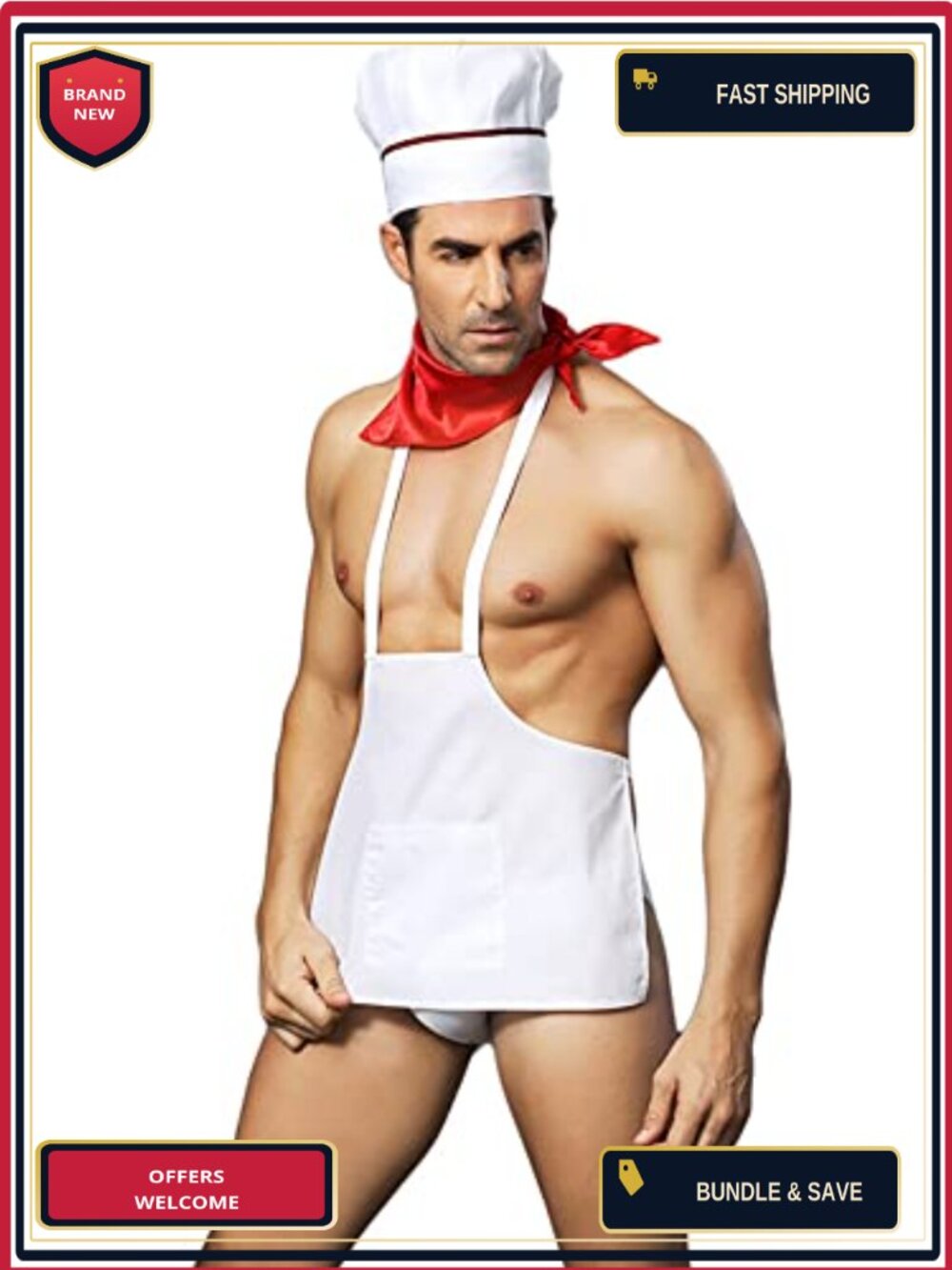 Mens Chef Cosplay Halloween Costume Set